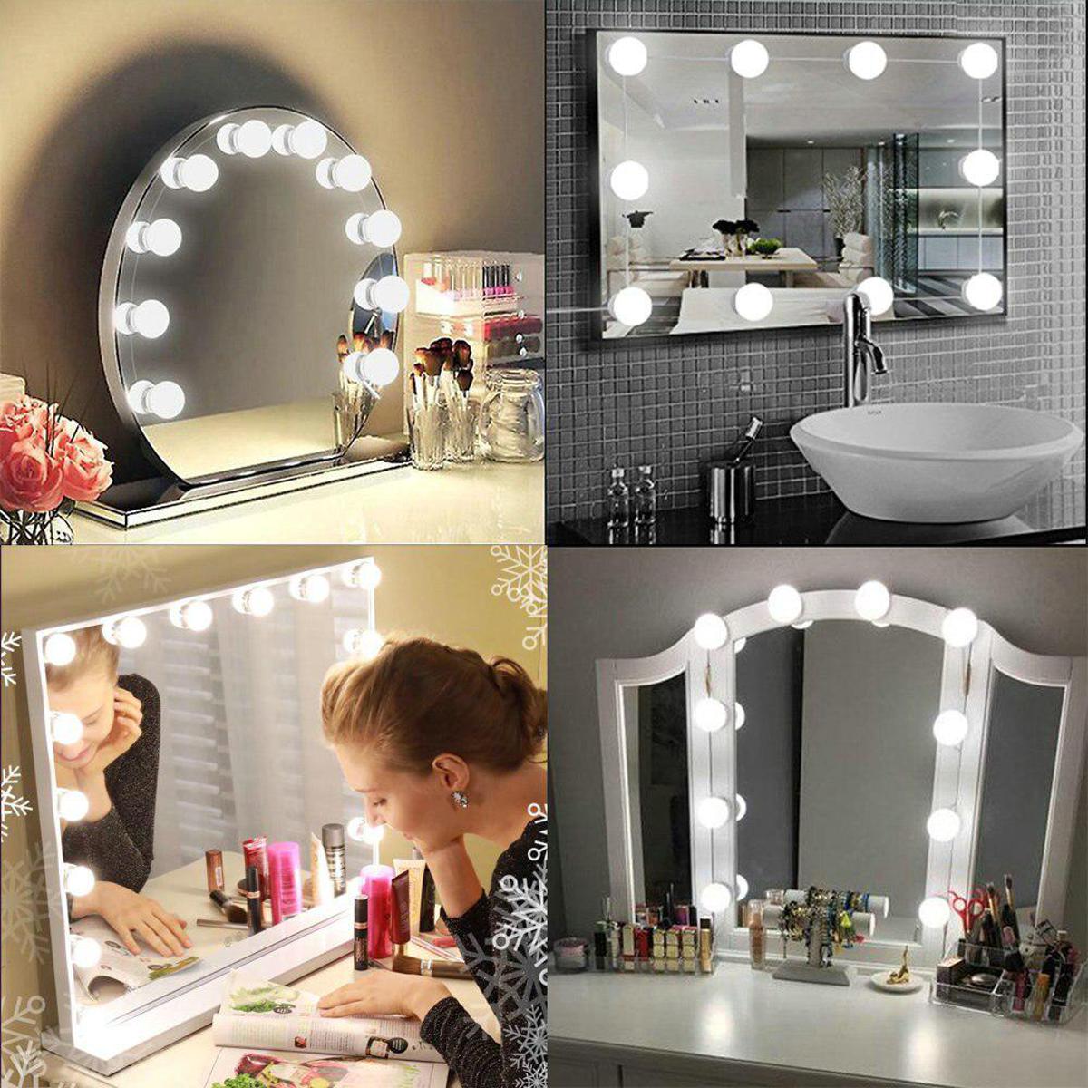 LED Makeup Light Kit USB Dimmable Mirror Bulbs Hollywood Vanity Lighting Lights for Wall Dressing Table Bathroom
