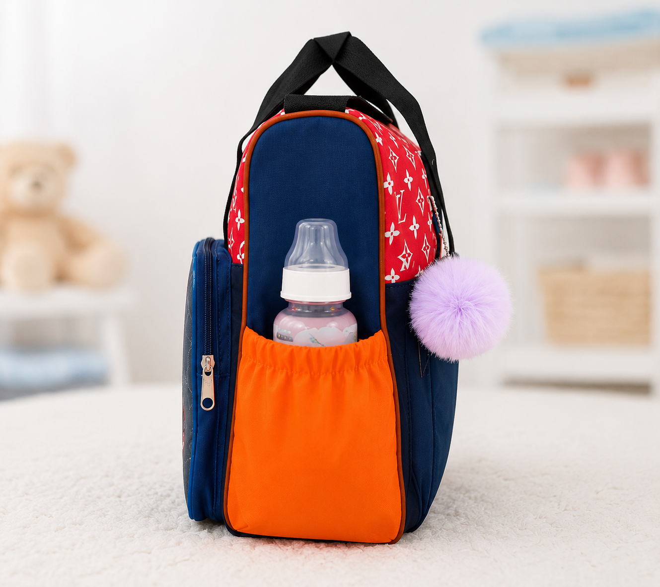 Baby Diaper Bag for Moms | Large Capacity Multi-Pocket Maternity Bag with Bottle Holder | Waterproof Travel Nappy Bag for Baby Essentials | Premium Multi-Pocket Baby Diaper Bag with Bottle Holder