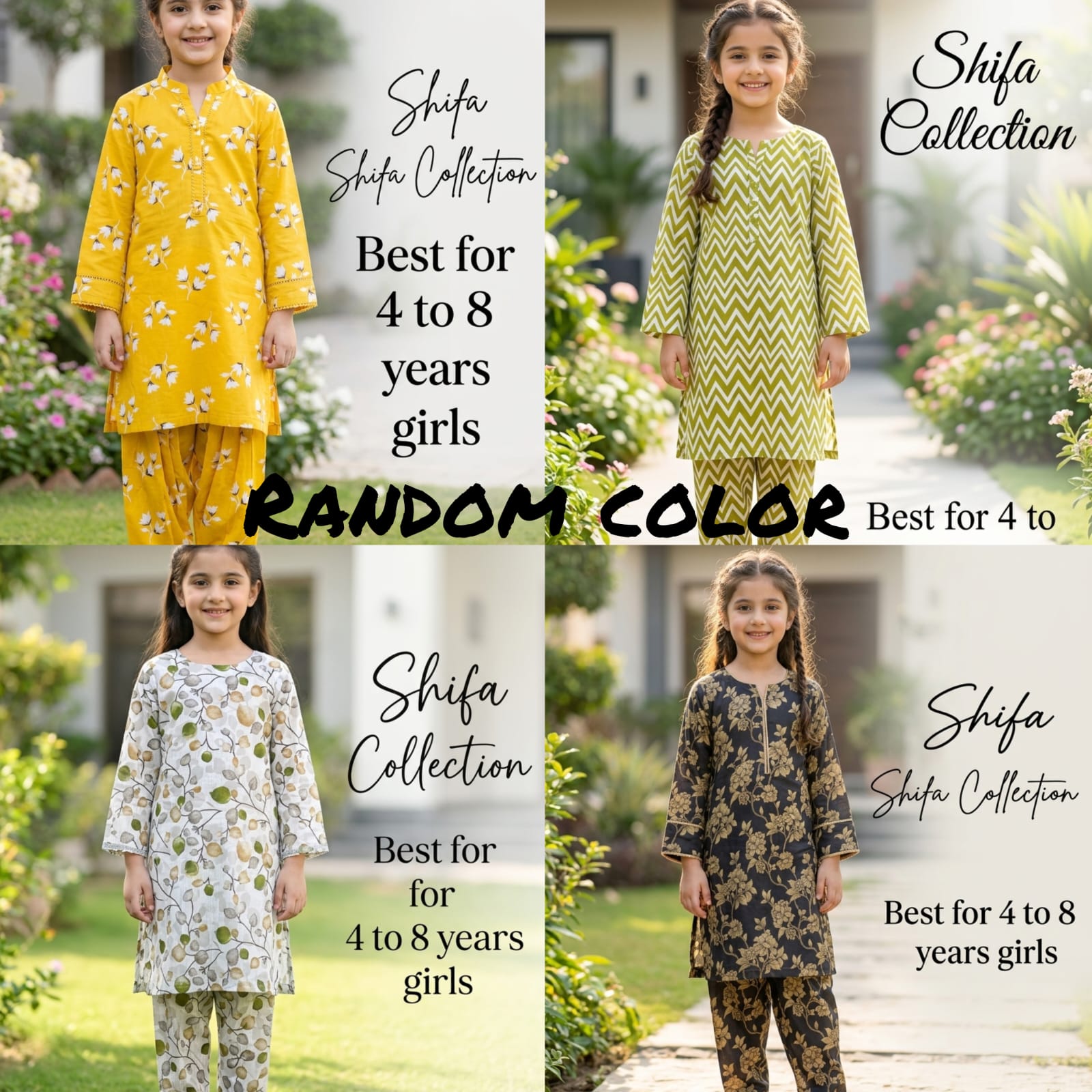 Kids Girls 2 Pcs Unstitched Lawn Suit – Printed Shirt with Matching Trouser | 2.5 Ghaz Fabric | Summer Collection (4–8 Years)