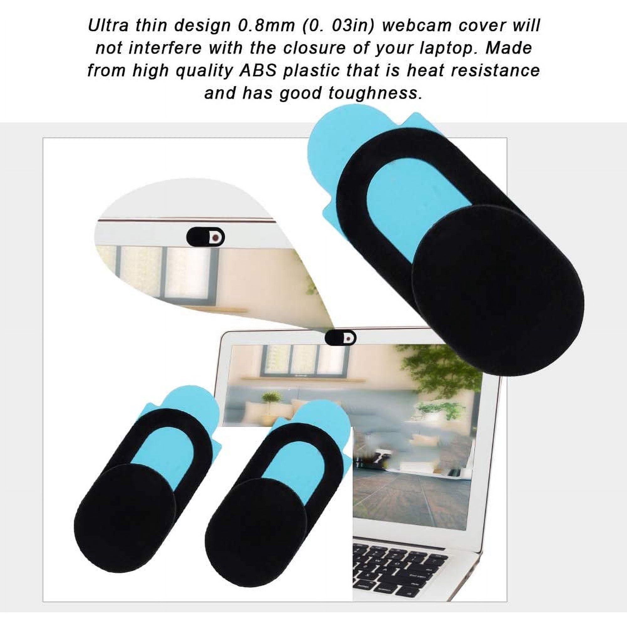 Ultra-Slim Laptop Camera Cover Slide  0.03 Inch Thick Upholds Digital Privacy  Compatible with Mobiles, Tablets, Desktops & Laptops Classic Black
