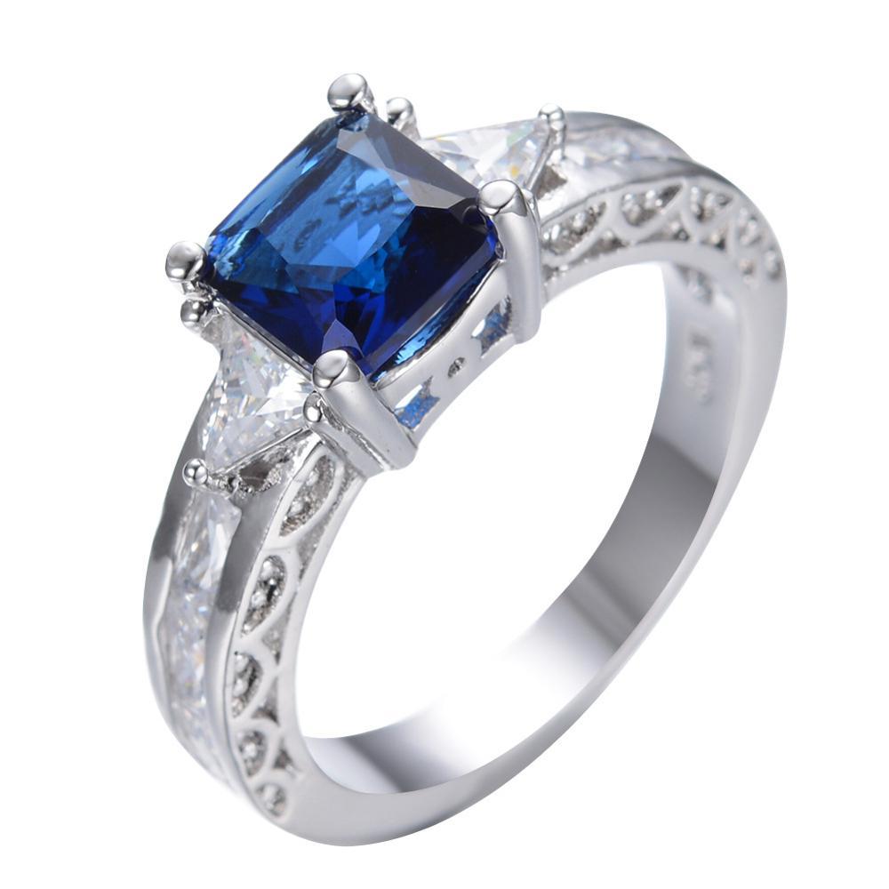 Wedding Engagement Collection Multi Red Blue White Shiny Zircon Diamond Rings for Girls & Women - RW0896