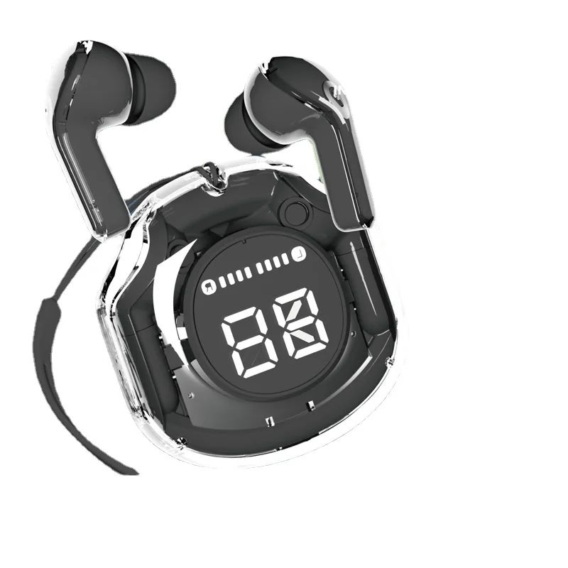 Air 39 Wireless Earbuds TWS with Original Digital Display Case & Silicone Pouch Cover - Bluetooth Earbuds for Boys & Girls - Stylish & Available in Black, White, Green, Pink - New Model with Enhanced 