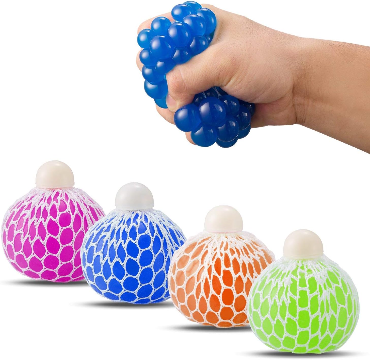 Colorful Squishy Mesh Balls Stress Ball Toys Color Changing, Squeeze Stress Balls for Teens Kids, Stress Relief Balls for Squeezing Stress Relieve Balls Multicolor