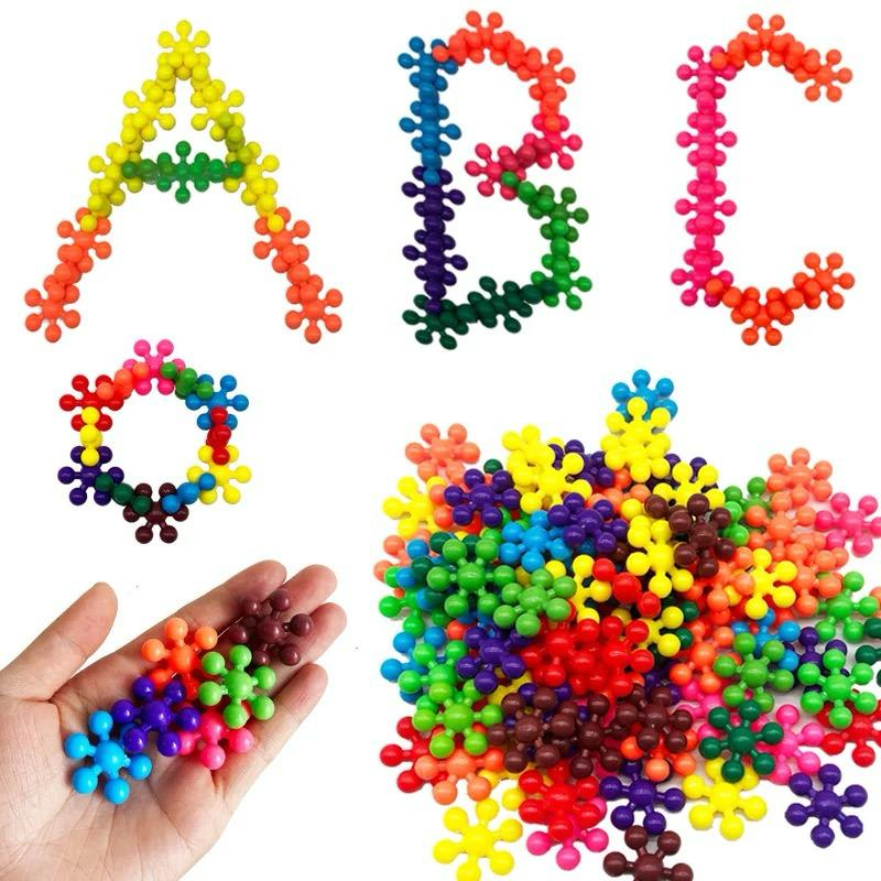 32 pcs Set Snow flakes colourful Toy building blocks in flower shapes