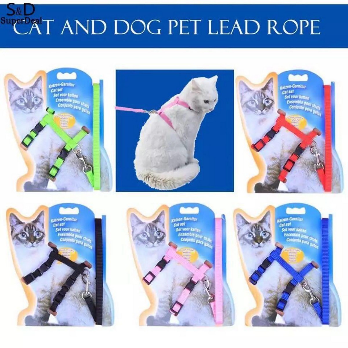 Pet Harness For Cat & Puppies Easy to Adjust Multi colors Daraz.pk