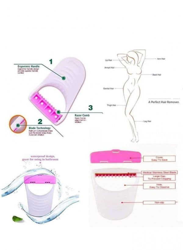 Pack of 06 Safit Women Razor with Tinkle Eyebrow Razor  / Bikini Razor / Women Body Shaving Razor / Ladies Razors / Ladies Body Shave Razors / Girls Soft and Sensitive Skin Body Hairs Removing Razor / Women / Ladies / Girls Safit Hairs Trimer Blade