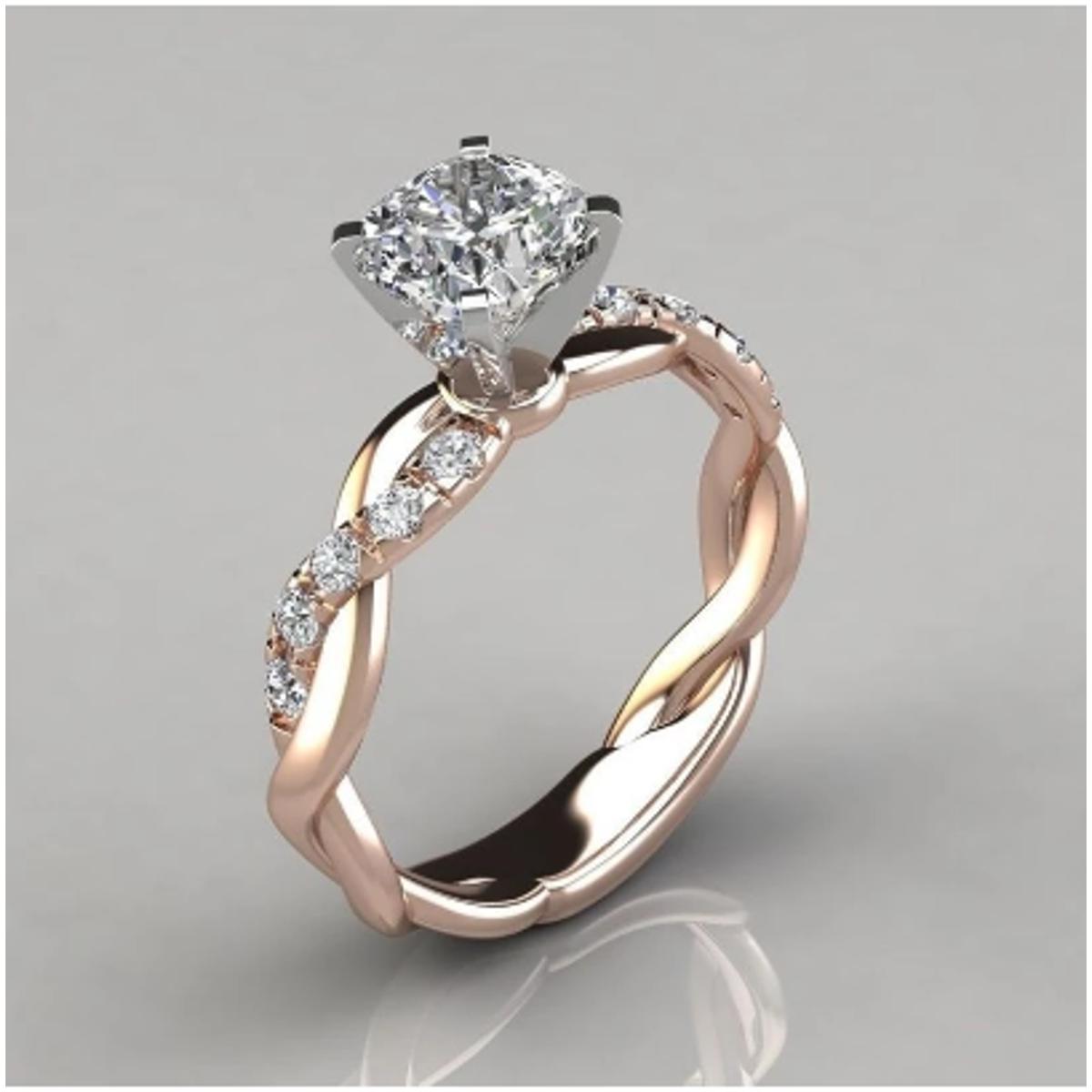 Fashion Luxury Finger Rings For Women Cubic Zircon Promise Engagement Wedding Bands Party Female Jewelry Gifts 2022 New