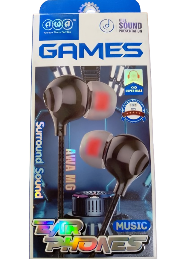 Gaming Handsfree super best Quality branded handsfree for All mobile phones and computers AWA Branded best for gaming Noise free super sound /headsets/in ear headphones price in Pakistan