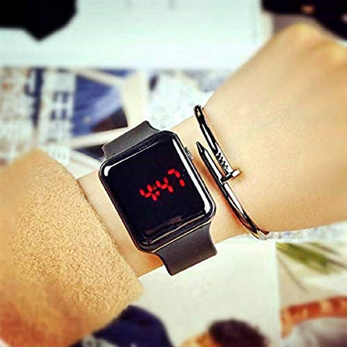 Best Quality Square Digital Silicone Sports Watch For Men&Women