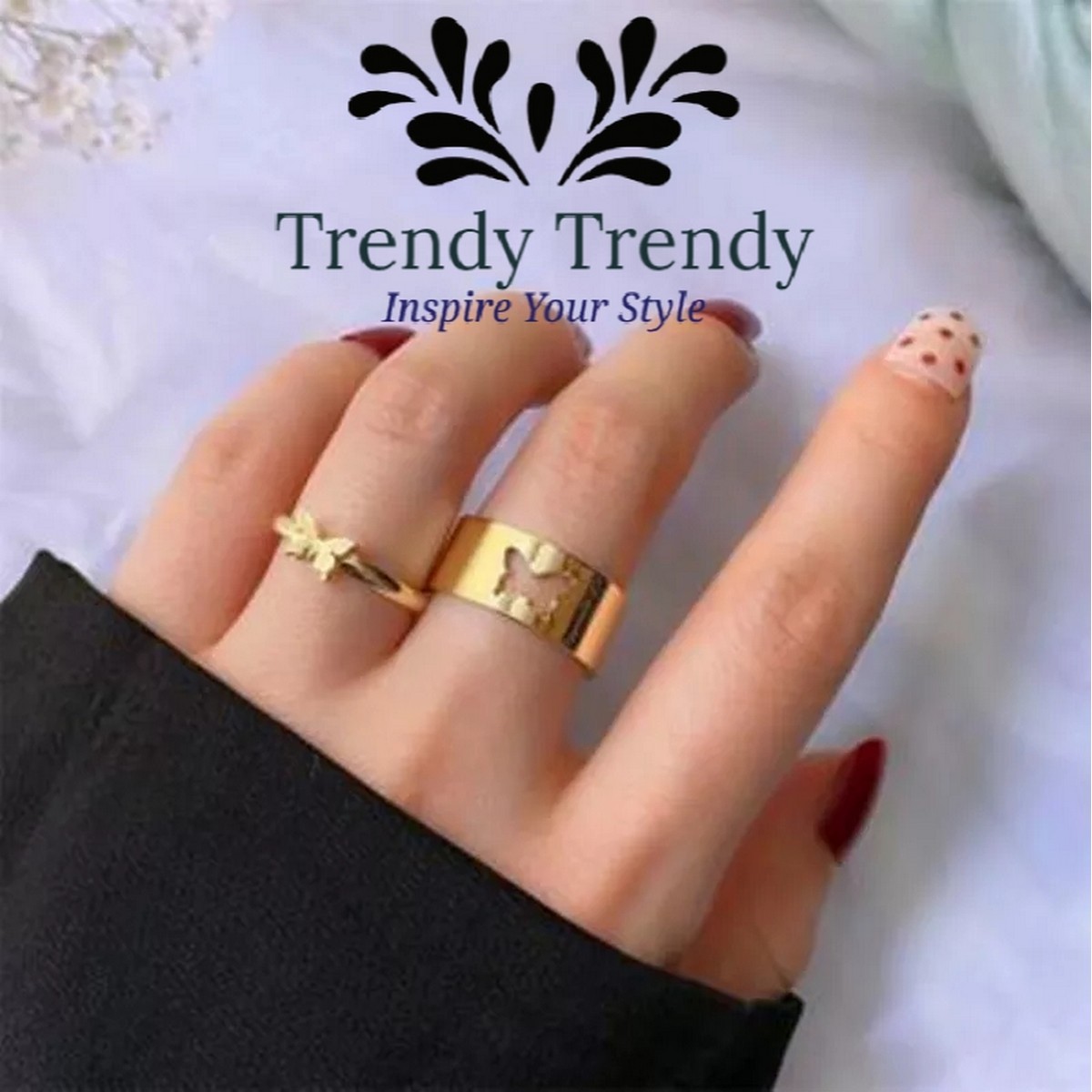 Trendy Trendy Rings Black Butterfly Couple Ring Beautiful Black Butterfly Rings For Couple Gift for Girls Birthday Couple Rings For Lover Size Adjustable Valentines Day Gift for Lovers