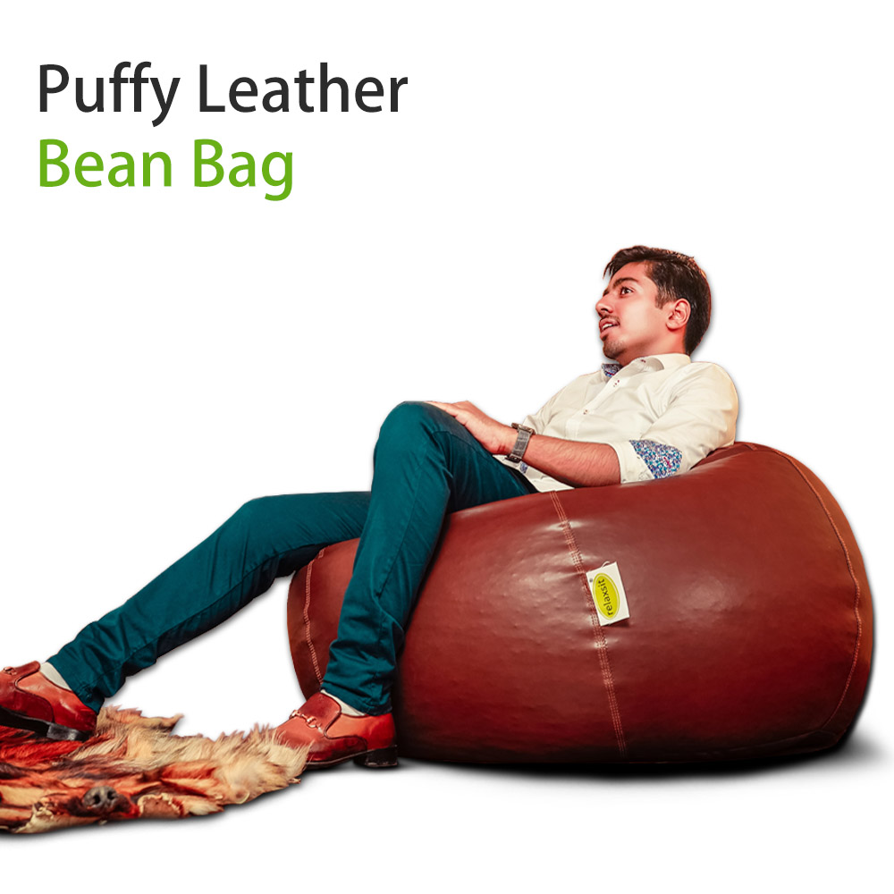 Relaxsit bean bag Puffy Leather Bean Bag – Versatile Comfy Bean