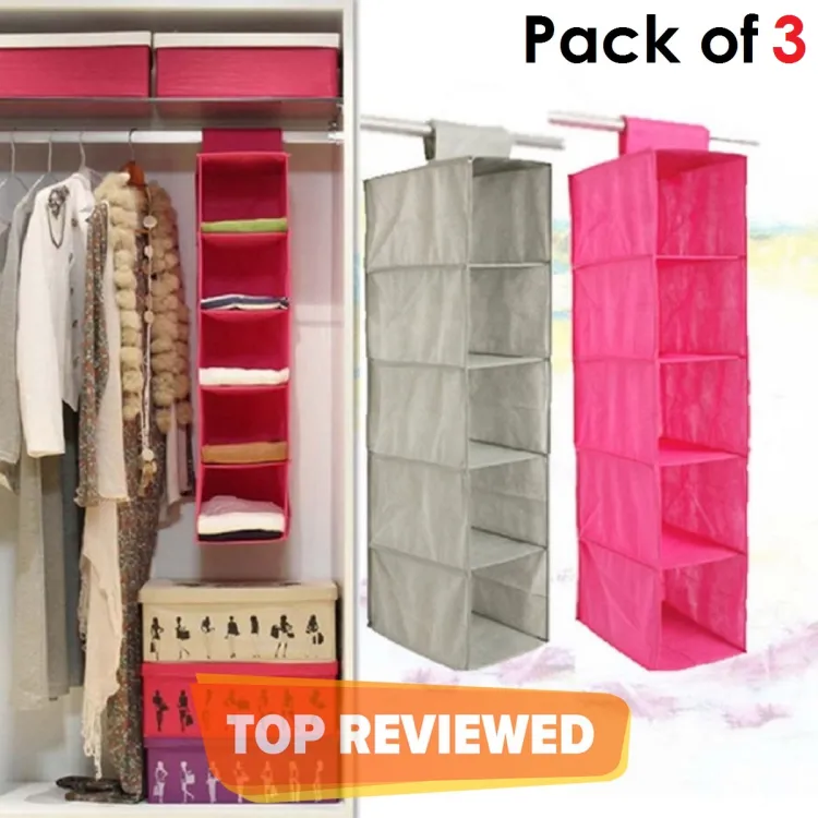 Hanging closet storage online bags