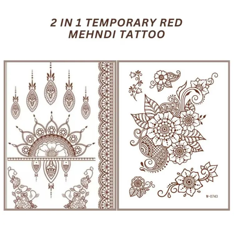 Fashion Stickers Temporary Water Proof Henna Tattoos/ Mehndi Stickers