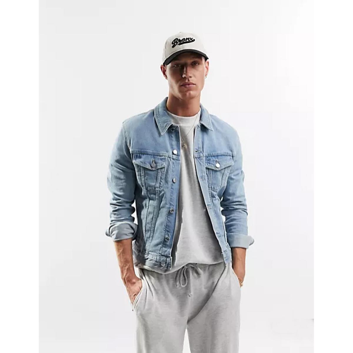 Light Stone Blue Denim Jacket for Men's | Premium Quality | Export Denim Stuff | ZRANZIE