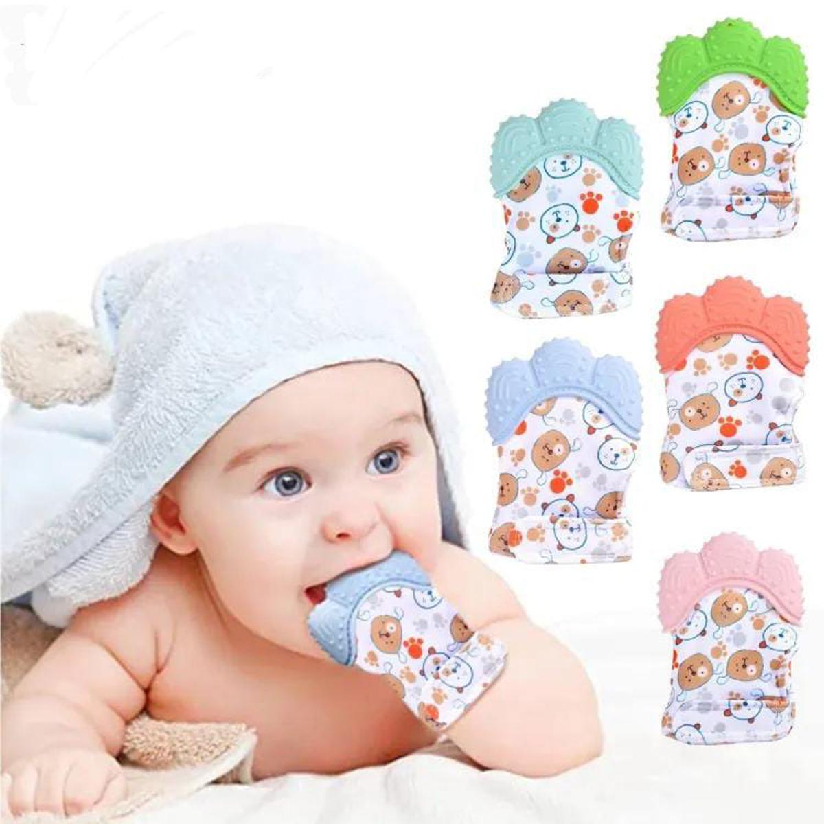 Momme Newborn Baby Silicone Mitts Teething Mitten Cartoon Shaped Glove Soft Food Grade Toddler Baby Teether Toys Baby Chew Toy Gift
