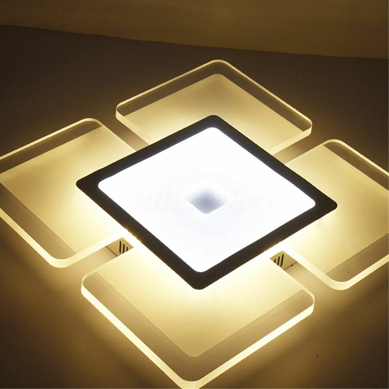 Modern LED Ceiling Light with European Design, Square Acrylic Flush ...