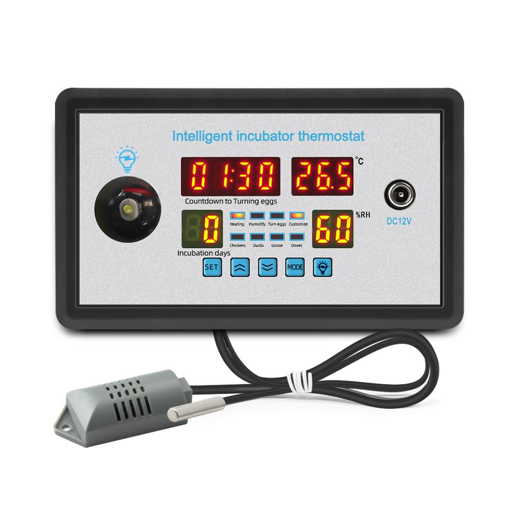 220v Digital Temperature Humidity Controller for Incubation High Accuracy Hatching Temp Humidity Control Thermostat Incubator 360 Automatic Egg Turning ZFX-W9002