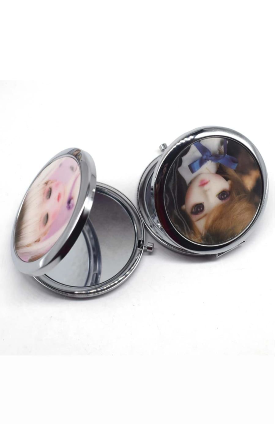 Portable Hand Pocket Cute Barbie Doll Mirror for Girls | Stylish Dual-Sided Makeup Compact Mirror for Travel & Daily Use