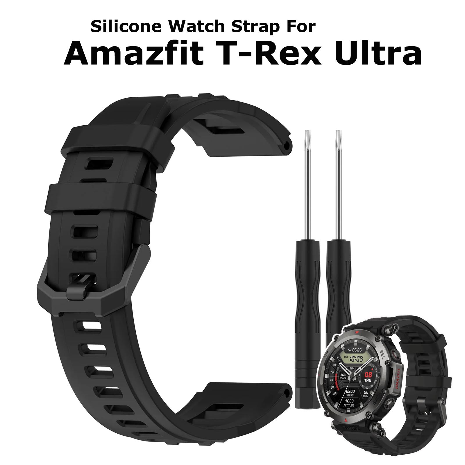 Replacement Silicone Watch Band Strap For Amazfit T-Rex Ultra