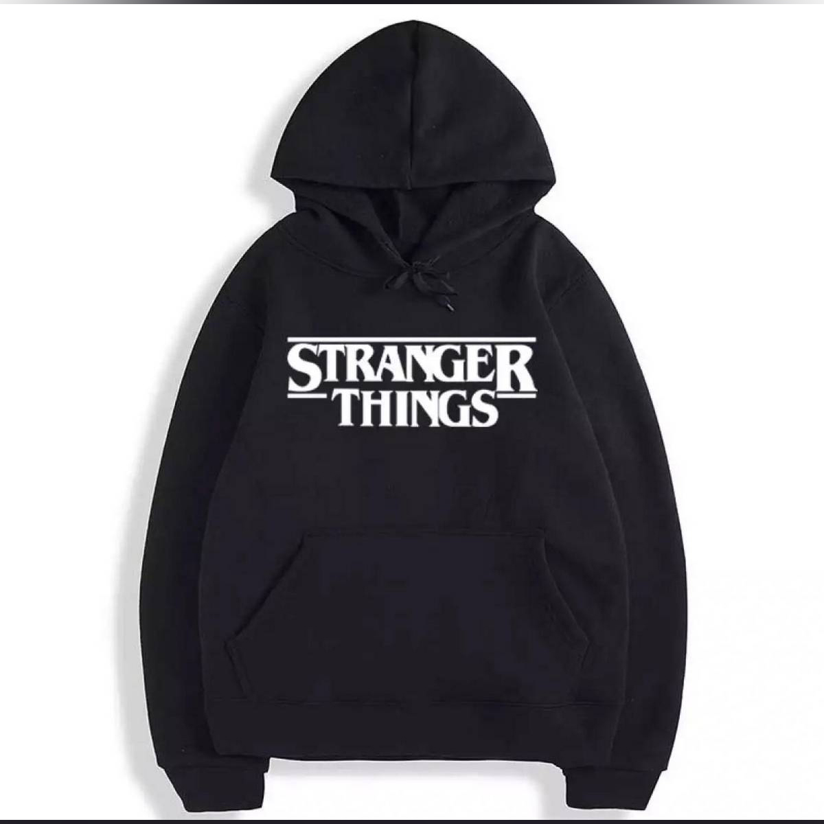 Stranger things printed Black Kangro Hoodies For Men / Hoodies For Girls for women