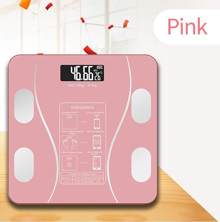Upto 180kg Bluetooth Weight Machine With App - Smart Digital Body Weight Scale With Bluetooth Weighing Scale App & LED Digital Display -  Accurate Body Fat & BMI Measurement Through App - Weighing Machine & Weighing Scale For Household Use