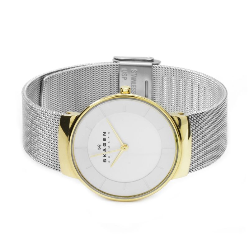 Skagen Women’s SKW2076 Stainless Steel Mesh Watch – 32mm White Dial SKW2076 - New Skagen Vintage Watch main image 3
