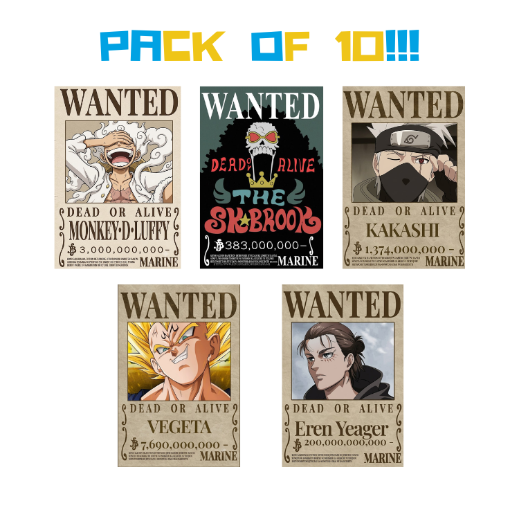 Anime Bounty Posters Set of 10 Premium Glossy Print Posters 4 x 6 inch High Quality Durable Wall Art | Home Decor Posters | Posters For Wall | Posters For Room | Posters For Boys Room | Anime posters | Anime Cards For All Purposes