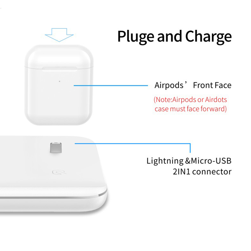 Cargador inalámbrico QI 3 en 1 Cargador Apple Watch para iPhone Airpod