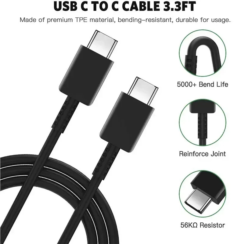 Original Samsung 45W 2.0 Super Fast Charger with Type C to Type C Cable (Global Certified Charger) Pd Charger For all Mobile Phone S24+, S8 Ultra, Note20 Ultra,S24 Ultra, Note10 Plus, S22 ultra Galaxy S10 / S10E / S10+