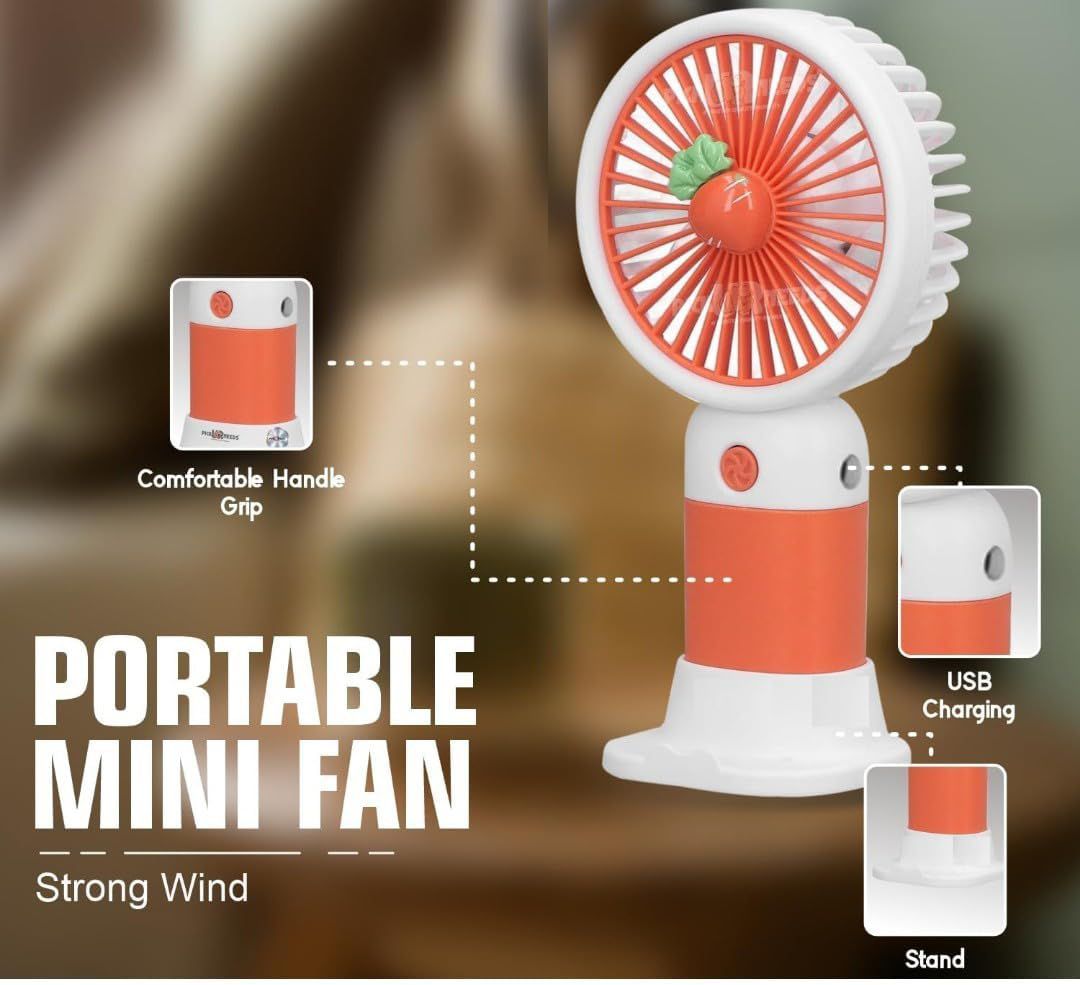 Mini Portable USB Fan 3 Speed Cute Handheld Fan | Rechargeable Cooling Fan | Compact Travel Desk & Hand Fan