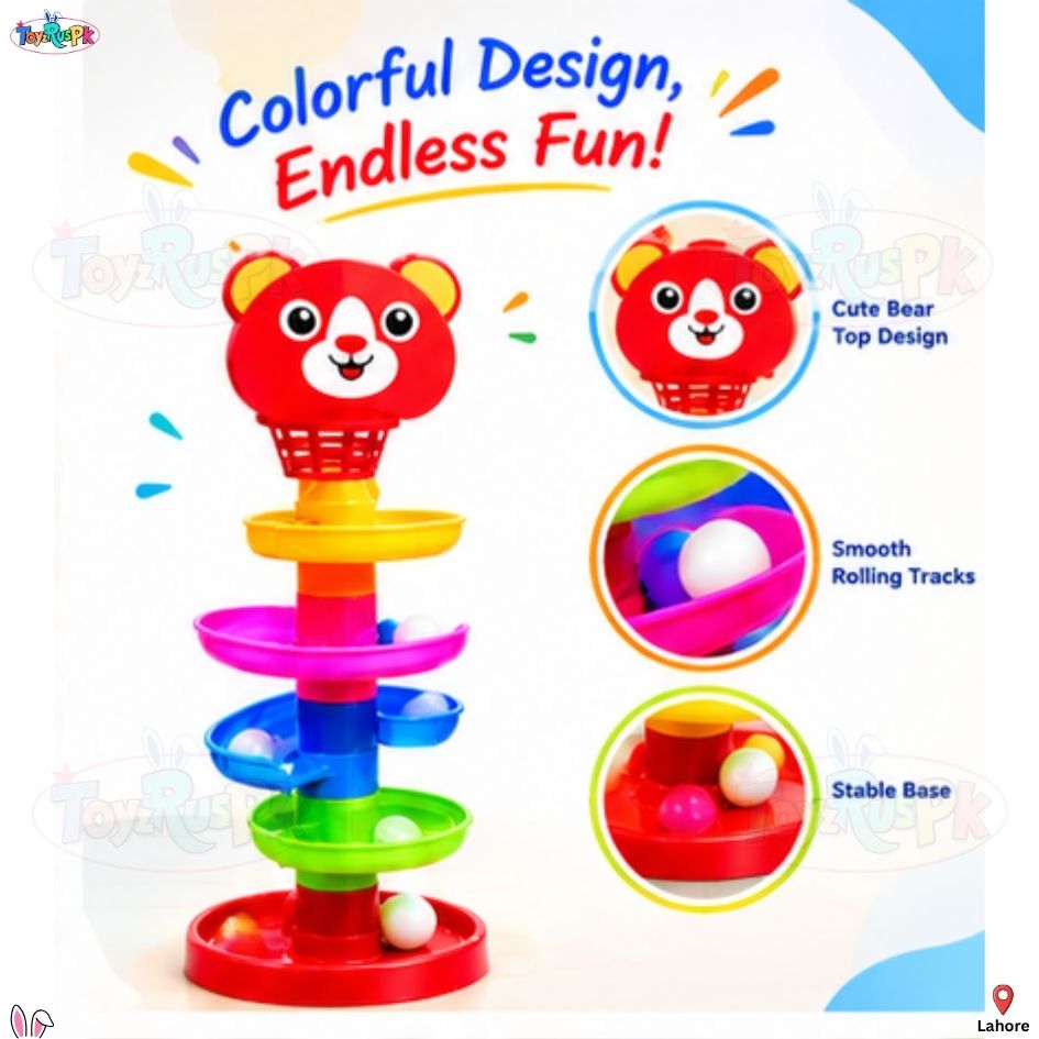 Race Car Slide Track Toy - Ramp Racer Car Set 7 Layer 6 Cars & 15 Layer 10 Cars - Kids Rolling Track Racing Toy Bright Color Educational Activity Toy for Toddlers Boys Girls - ToyzRusPk