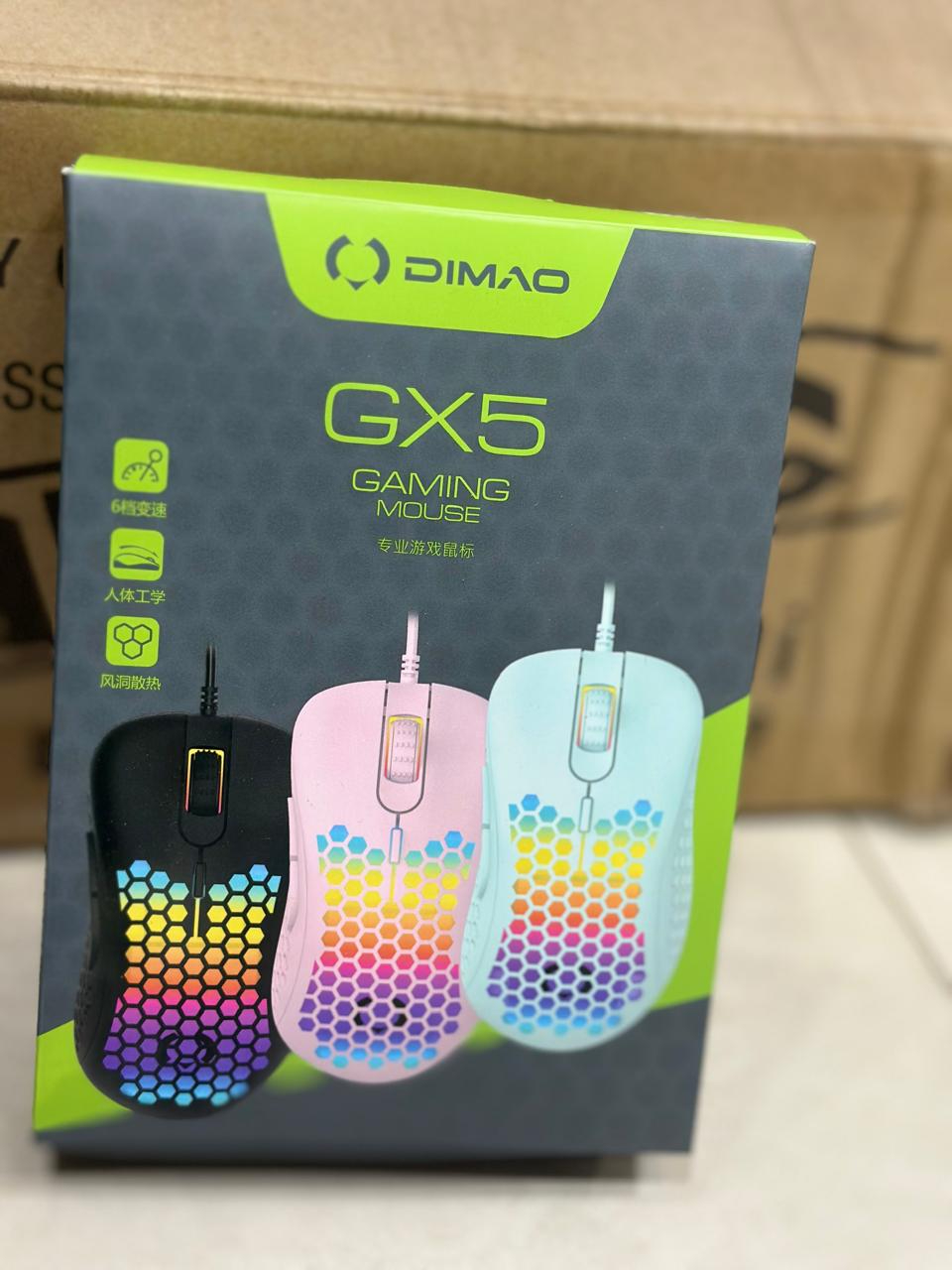 DIMAO GX5 RGB Gaming Mouse (6400 DPI) – Professional Performance for Gaming & Normal Use – Wired RGB Gaming Mouse  | Best RGB Gaming Mouse Wired & RGB Gaming Mousepad Combo"