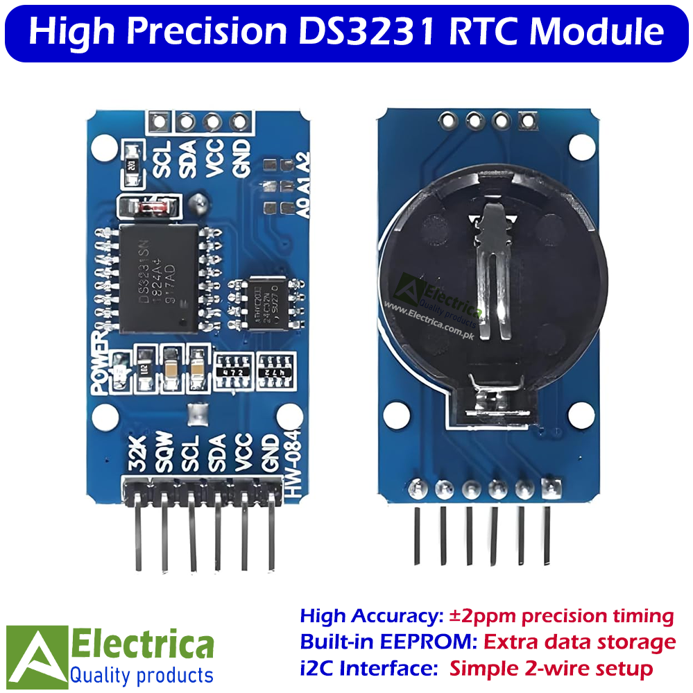 DS3231 Precision RTC Module with AT24C32 EEPROM I2C Real Time Clock for Arduino with Battery by Electrica