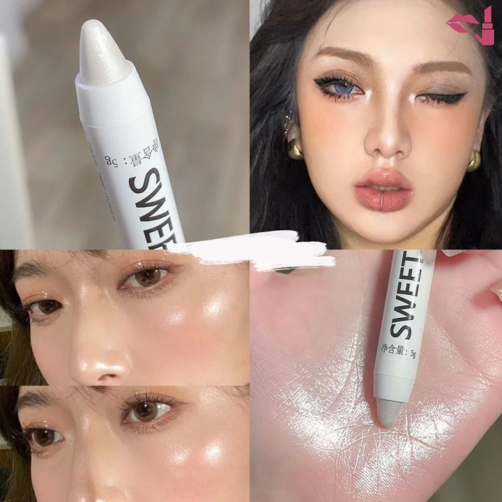 ORGINAL KOREAN IMPORTED Silver Pearlescent Waterproof Highlighter Pen/ Novice Long Lasting Flash Lying Silkworm Eye Shadow Makeup