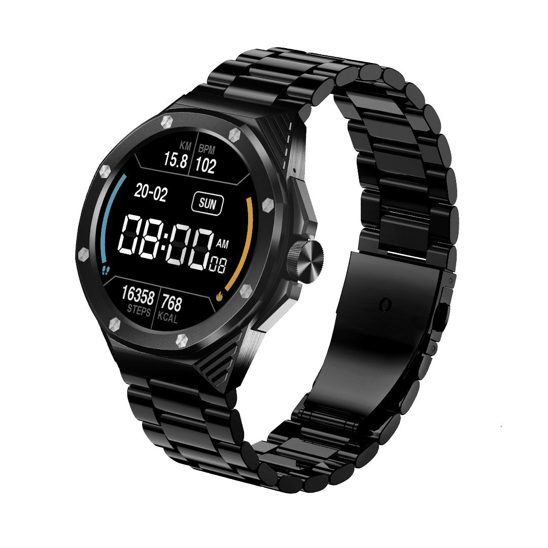 Dany Evolution Smartwatch | 1.43" AMOLED HD Display | Bluetooth Calling Smart Watch | IP67 Waterproof | SpO2, Heart Rate & Blood Pressure Monitor | 5-7 Days Battery | Stainless Steel Body | Android & iOS Compatible
