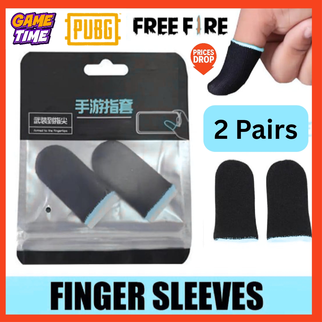 🎮 2 Pairs Gaming Finger Sleeves 1.3 | Thumb Gloves | Mobile Touch Control | Smooth Gameplay | Fast Response | Sweat Proof & Lightweight | Better Accuracy | Gaming Accessories