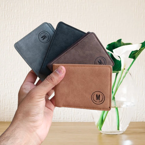 M PU Leather Short Horizontal Wallet Cardholder for Men