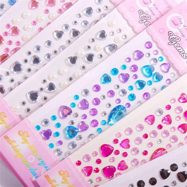 Crystal Beats Sticker Sheets – Rhinestone Gems Stickers for Face, Nails, Hair & Crafts | DIY Decorative Stickers | Shiny Glitter Stickers for Phone, Laptop, Art