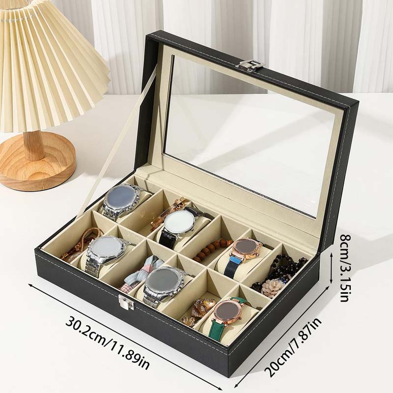 Smart Watch Holder Organizer Watch Box Premium Wooden Leather PU Leather Smart Watch Box