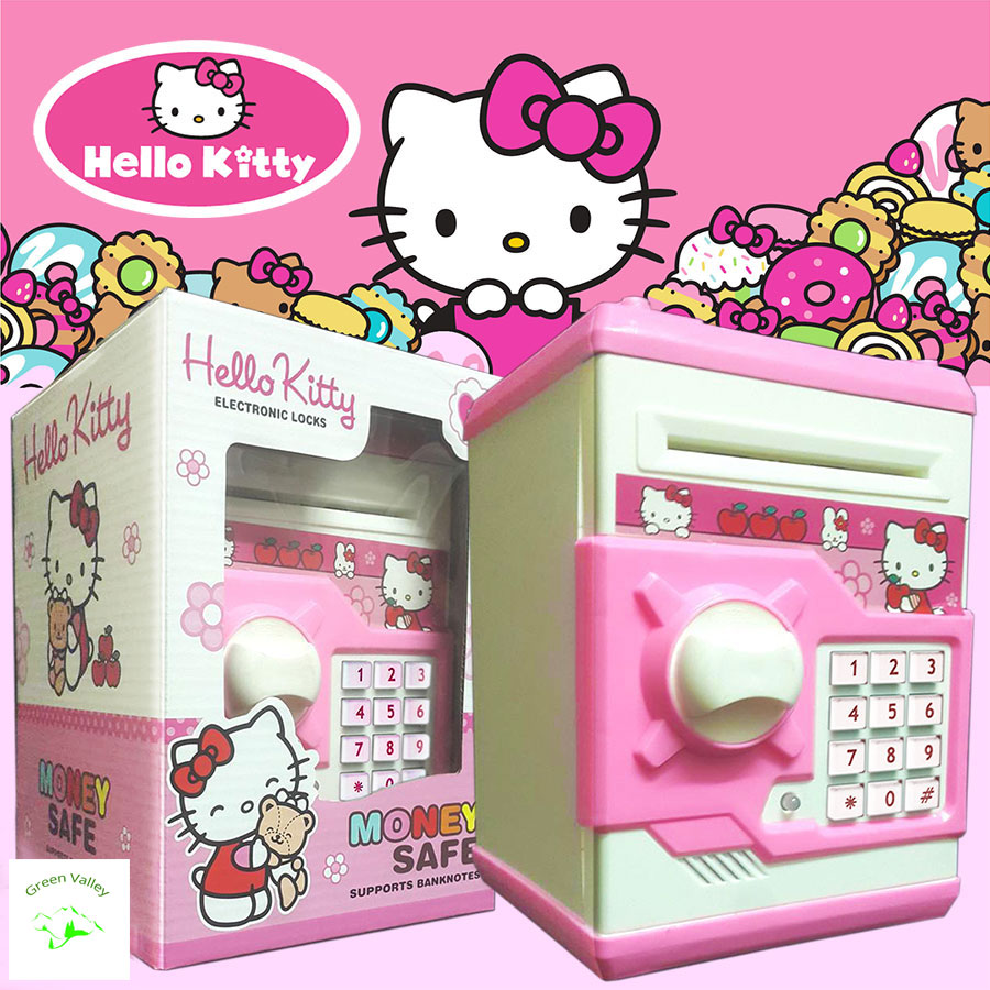 atm machine saving box piggy bank electronics money safe lock hello kitty
