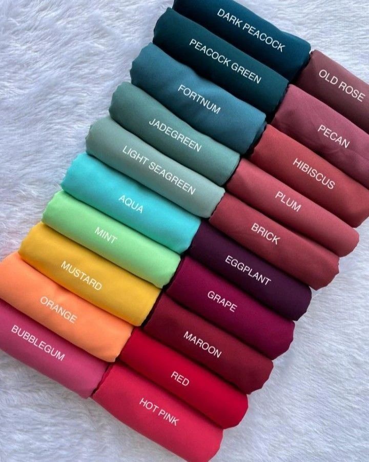 24pc , 12pc , 6pc  4pc , 1pc Custom Scarf Set – Plain Chiffon Scarves, Solid Color Hijabs, Islamic Wrap Shawl, Plain Shawl Hijab, Premium Chiffon Hijab Set for Modest Wear