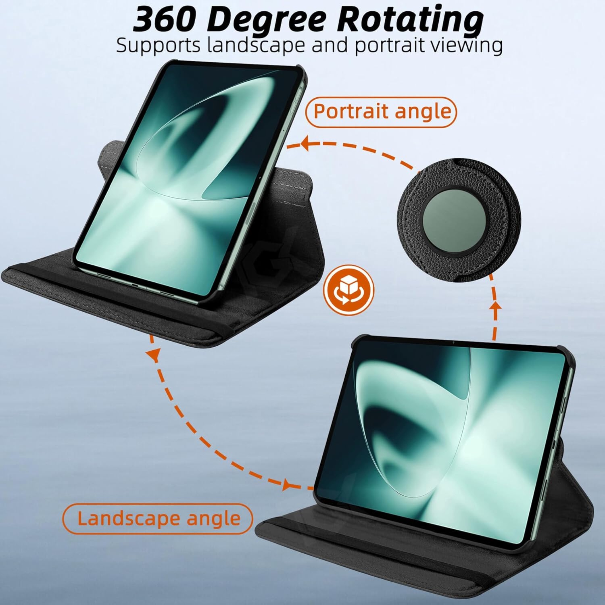 Cover For OnePlus Pad/OPPO Pad 2/3 Premium Case PU Leather 360° Rotating Stand Cover for OnePlus Pad/OPPO Pad 2/3 11.61" Tablet - Shockproof Protective Case