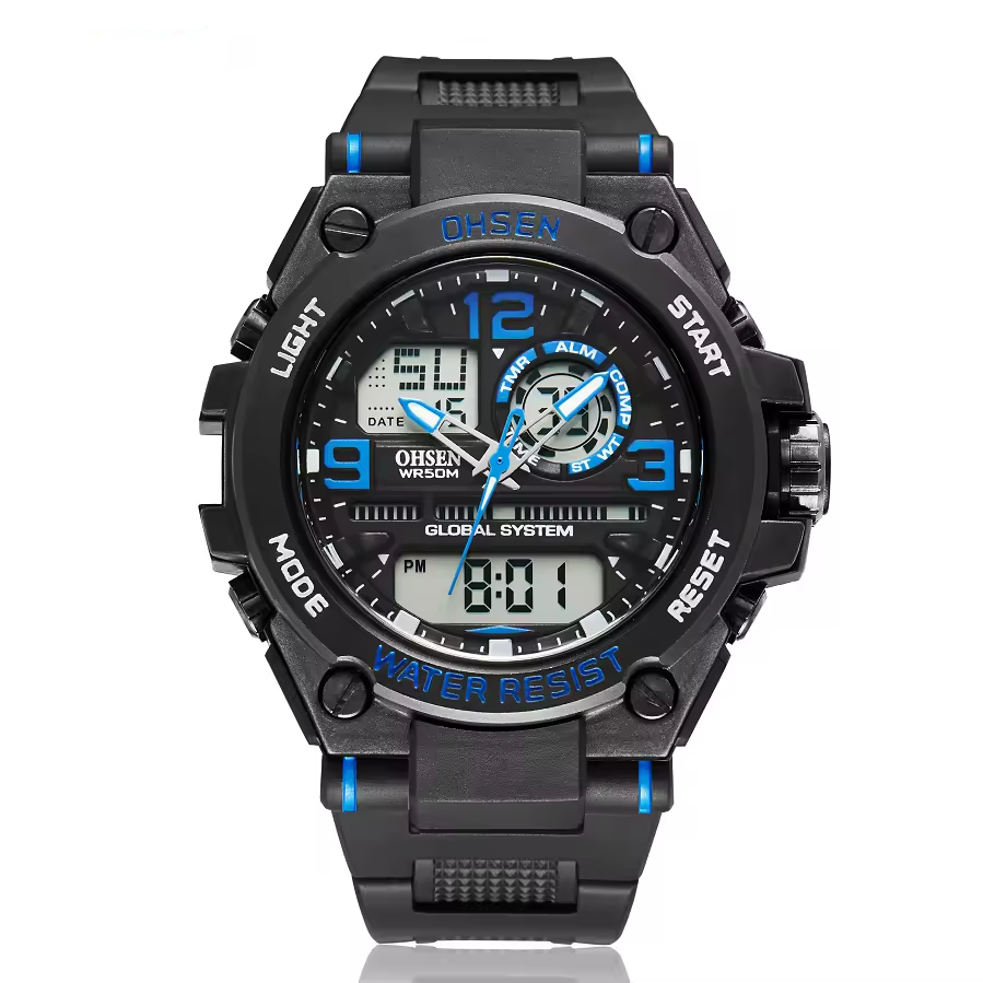 Sports Digital Watches Quartz Dual Display Waterproof Watch For Men