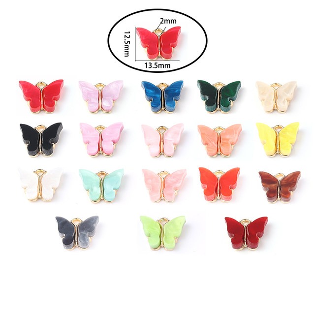 Butterfly Charms For Jewelry Making HOTTEST SALE 10pcs/lot High Quality Acrylic Butterfly Charms For Jewelry Making Bracelet Making Charms DIY Animal Pendant Handmade Jewelry For Necklace Bracelet By SAMS