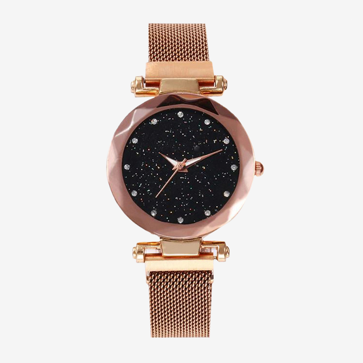 iDOR PROMO Girls Quartz Watch Magnetic Buckle Ladies Wristwatch Women Fashion Starry Sky Magnetic Mesh Steel Strap Chain Girl Clock Waches