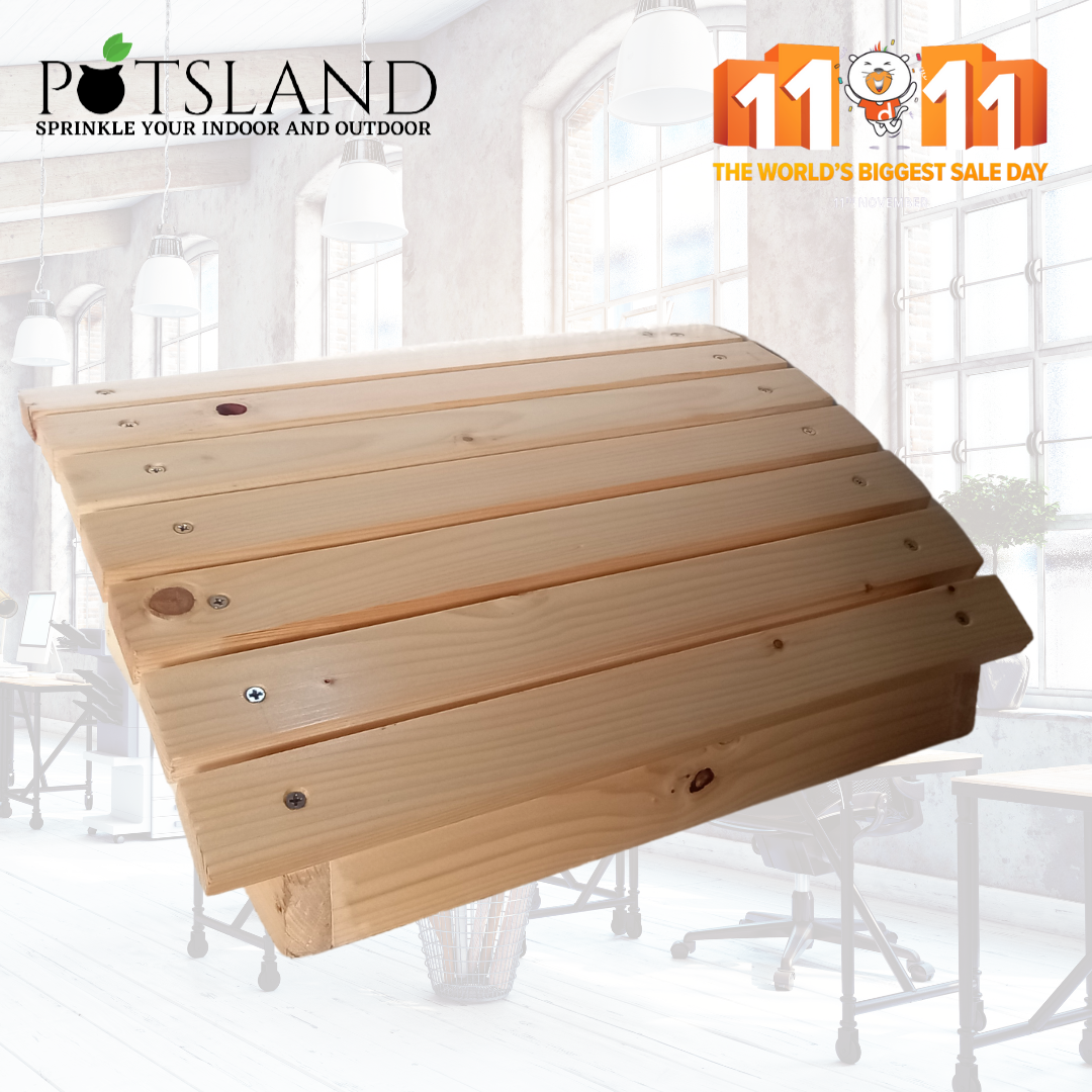 Potsland Foot Rest for Under Desk at Work Adjustable Wooden Foot Rest