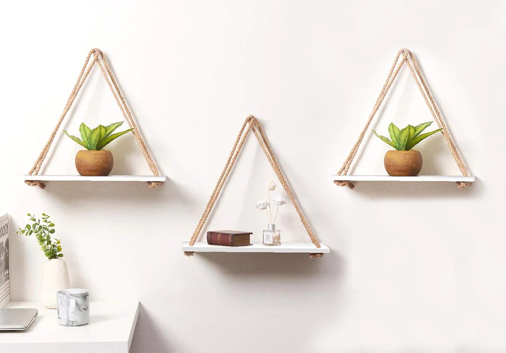 METALLO NATURAL DIY Tough Rope Hanging Shelf White Daraz.pk