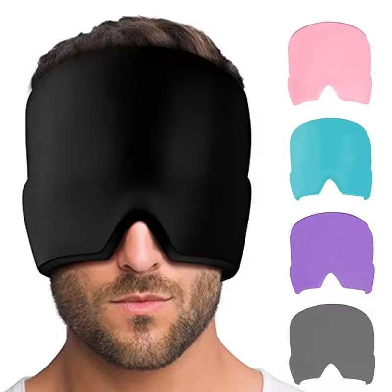 Migraine Relief Hat Headache Hat Gel Hot Cold Therapy Ice Cap For Relieve Pain Sleep Aid & Head Massage Tool Reusable Headache Cap for Men & Women