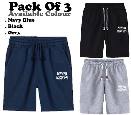 Summer Collection Pack Of 3 Summer Cotton Jersey Shorts For Men