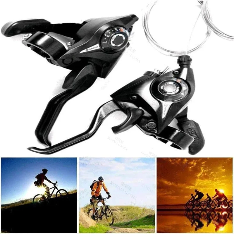 Mountain Bike Gear Shift 3x7 Gear Shift Bicycle 7 Gear Shift Brake Lever Bicycle Left Right Gear Shift 21 Speed Gear Shift Set for Mountain Bikes City Bikes Road Bikes Folding Bikes Accessories